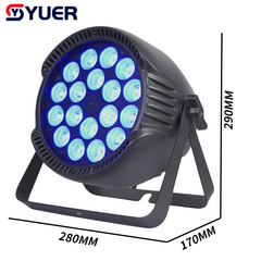 YUER™️Projecteur LED étanche IP65 18X10W RGBW Par avec effet Wash Stroboscope Contrôle Vocal DMX512 pour Disco DJ Projecteur Décoration de Fête Veilleuse