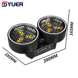 YUER™️LED 6x20W Gold + 102X0.2W RGB 2 Eyes Moving Head Effect Light With Ring Infinite Rotation DMX512 For DJ Disco Stage Wedding Party