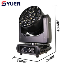 YUER™️LED 19X40W RGBW 4IN1 Bee Eye Moving Head Light Spot+Wash+Zoom+Rotation Effect CTO RMD DMX512 For DJ Disco Party Bar Club Wedding
