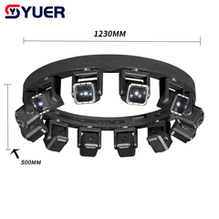 YUER™️LED 12X80W RGBW 4EN1 Cabezal Móvil de Anillo de Elevación Infinita con Efecto Estroboscópico 432X3W Blanco Cálido+432X3W Blanco Frío RDM DMX512 Para DJ Discoteca Fiesta Boda