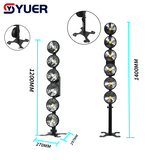 YUER™️6-Eye 6X50W White+Warm White 2IN1 LED COB Vertical Retro Lamp Light Adjustable Telescopic DMX512 For  DJ Stage Bar Disco
