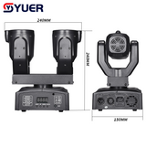 YUER™️ NEW 6X10W RGBW 4in1 Double Head Moving Head Beam Light With LED Ring 2X50mw Red+2X50mw Green Lasers Effect DMX512 For DJ Disco Party Stage Effect Lighting Night Club Bar Light