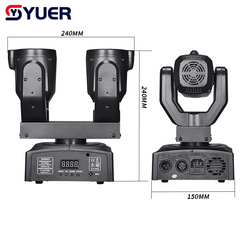 YUER™️ NOUVEAU Lyre à double tête 6X10W RGBW 4en1 avec anneau LED 2 lasers rouges 50mw + 2 lasers verts 50mw Effet DMX512 pour DJ Discothèque Fête Éclairage Scène Effet Veilleuse Club Bar