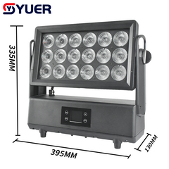 YUER™️Luz de pared impermeable IP66 18x40W RGBW 4 EN 1, control maestro-esclavo DMX512 para DJ, discoteca, bar, club, fiesta, baile, boda, espectáculo de efectos