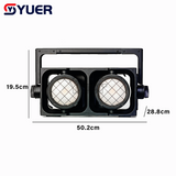 YUER™️ Waterproof IP65 2Eyes 2X300W RGBAW 5IN1 LED Blinder Light DMX512 For DJ Disco Party Stage Effect Lighting Night Club Bar Light