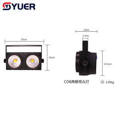 YUER™️Brand New Upgrade 2Eyes 2x100W White+Warm White 2IN1 LED COB Blinder Light Cool and Warm White Professional DJ Party Stage Effect Lighting