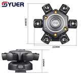 YUER™️ LED 6X10W RGBW 4IN1 6 Head Moving Head Beam Light With RG Laser Strobe Light  DMX512 For Stage Light  Beam Light Rotating Disco Party Bar