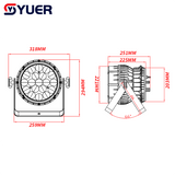 YUER™️Waterproof IP68 LED 19X15W RGBW Par Light Zoom Strobe Effect Circle Control Voice Control DMX512 For DMX DJ Disco Dance Bar Professional Laser Light