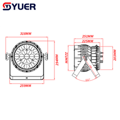YUER™️Lampe Par LED étanche IP68 19X15W RGBW Zoom Effet Stroboscope Contrôle de Cercle Contrôle Vocal DMX512 Pour Lumière Laser Professionnelle DMX DJ Disco Danse Bar