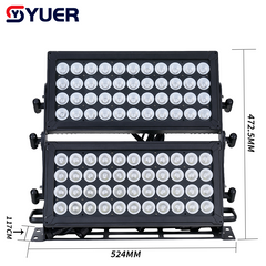 YUER™️ Foco LED de doble capa impermeable IP65 88x10W RGBW 4 en 1 DMX512 para escenario, fiesta, boda, DJ, discoteca