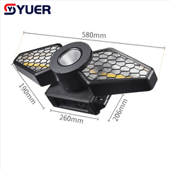 YUER™️Nouvelle Lumière Rétro à Rotation Infinie 2X80W Dorée+60W 4EN1 LED Avec Anneau Lavant DMX512 Pour DJ Soirée Lumières Clignotantes Club de Danse Disco Effet de Scène