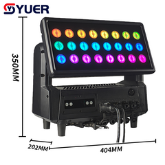 YUER™Waterproof IP65 LED 24X40W RGBW 4IN1 Moving Head Light With Auxiliary Light Wash Chauvet Passage Atomization Effect RDM DMX512 For DJ Disco Party Stage
