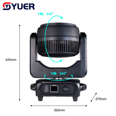 YUER™️LED 19X40W RGBW 4IN1 Zoom Bee Eye Moving Head Light With Ring Linear Dimming LCD DMX512 For Party Wedding DJ Disco