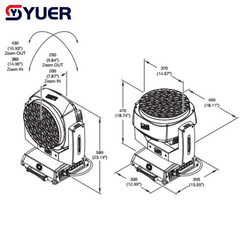 YUER™️ LED 19X15W RGBW 4-EN-1 Lyre mobile "Bee Eye" avec focus électronique DMX512 pour DJ, effet de lumière de scène DMX, discothèque
