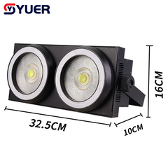 YUER™️Version Améliorée 2X100w COB Lumière d'Audience Blanc Froid+Blanc Chaud Avec Effet Stroboscopique PWM DMX512 Contrôle Sonore Pour DJ Disco Fête