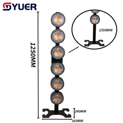 YUER™️LED Projecteur Par 6 Œillets 6X60W COB 2200K+Perles RVB Lampe Rétro Verticale Lumière Télescopique Réglable Effet Wash Mural DMX512 Pour DJ Scène Bar Discothèque