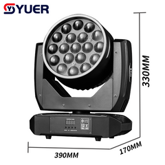 YUER™ LED 19X10W RGBW 4IN1 Moving Head Light With Ring Beam Wash Zoom Strobe Effect DMX512 For DJ Lights For Disco KTV Bar Party