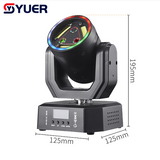 YUER™️Mini LED 30mv Red+100mv Green +3X10W Strobe Moving Head Laser Light With Ring DMX512 For DJ Disco Stage Party Wedding Dance Floor