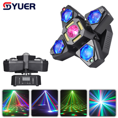 YUER™ 16x3W +10W RGBW +4x5W White Strobe +Red Green Laser 4Arm Moving Head Light Beam Laser Strobe Effect DMX512 Sound Control For DJ Disco Party Bar Club Wedding Stage Effect Lighting