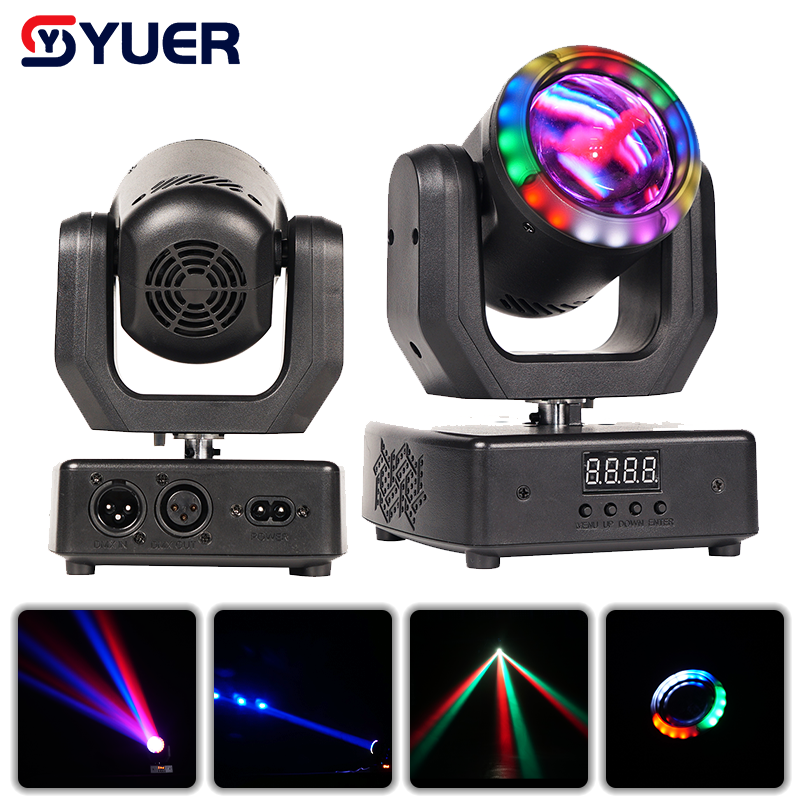 YUER™ MINI 15W RGBW 4in1 Beam Moving Head Light With Ring DMX512 Remote Control For DJ Disco Wedding Event Party Bar Club Stage Show