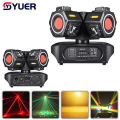 YUER™ 12x10W RGBW 4in1 +12x10W Strobe +Red Green Laser  4 Arm Moving Head Light With Ring Beam Laser Strobe Effect DMX512 Remote Control For DJ Disco Club Wedding Party Bar Stage Lighting