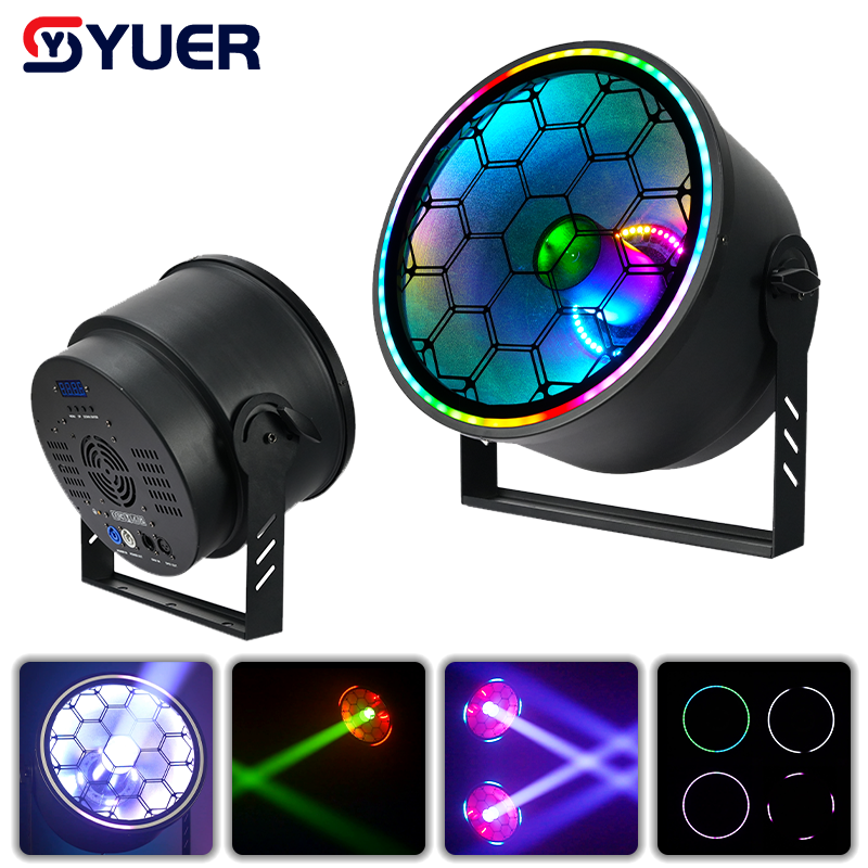 YUER™ 80W RGBW 4in1 Beam + 48X2W RGB Retro Backlight With RGB Ring Wash Effect Stage Lighting DMX512 For DJ Disco Club Wedding Party Bar