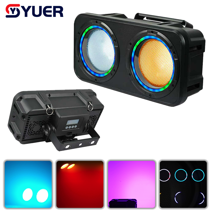 YUER™ IP66 Waterproof 2x100W LED Cold/Warm White Audience Light With Auxiliary Light Wash Splicing Effect DMX512 Sound Control For DJ Disco Party Bar Club Wedding Stage Lighting