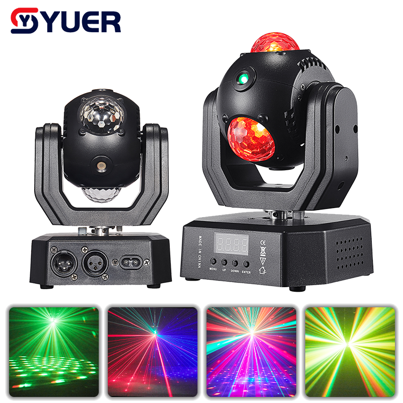YUER™ 3x15W +Red Green Blue Laser Moving Head Light Magic Ball Laser Effect DMX512 Sound Control For DJ Disco Party Bar Club Wedding Stage Effect Lighting