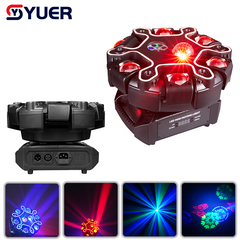 YUER™ 7x10W RGBW +3X3W +4x10W Gold/White Strobe 6 Arm Moving Head Light With Ring Wash Laser Strobe Effect DMX512 Sound Control For DJ Disco Wedding Event Party Bar Club