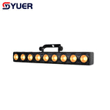 YUER™️ 9x12W LED Amber COB Gold Beam Wash Effect Bar Light Remote Control Stage Ligthing Strobe Horse Racing Party Dj Disco Bar DMX