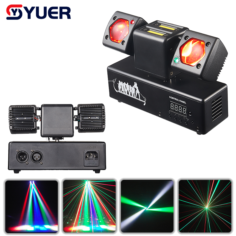 YUER™ 8x3W RGBW 2x5W Warm White Strobe +1 Red 1 Green Laser Moving Head Light With Strobe Beam Laser Effect DMX512 Remote Control For DJ Disco Wedding Event Party Bar Club