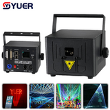 YUER™️ New 5W RGB Animaiton Laser Light With APP Control Beam Pattern Stage Lights DMX512 16CH DJ Disco Wedding Bar Stage Effect