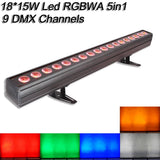 YUER™️ New Arrival 18X10W RGBW 4IN1/18X15W RGBWA 5IN1/18X18W RGBWA+UV 6IN1 LED Bar Wall Washer Lights DMX512 Washer Flood lights Dj Bar Party Show Stage Lighting